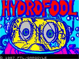 Title screen of Hydrofool on the Sinclair ZX Spectrum.