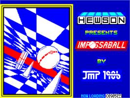 Title screen of Impossaball on the Sinclair ZX Spectrum.