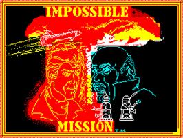 Title screen of Impossible Mission on the Sinclair ZX Spectrum.