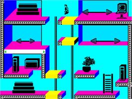 Title screen of Impossible Mission II on the Sinclair ZX Spectrum.