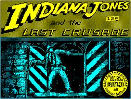 Title screen of Indiana Jones and the Last Crusade: The Action Game on the Sinclair ZX Spectrum.