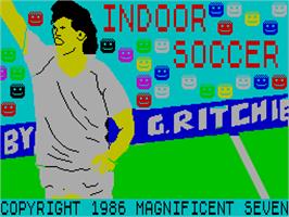 Title screen of Indoor Soccer on the Sinclair ZX Spectrum.