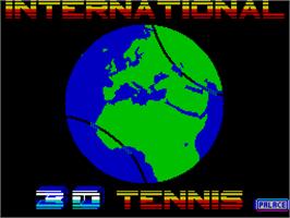 Title screen of International 3D Tennis on the Sinclair ZX Spectrum.