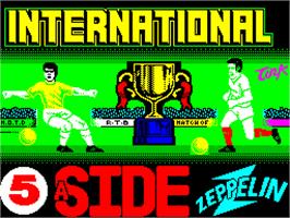 Title screen of International 5-A-Side on the Sinclair ZX Spectrum.