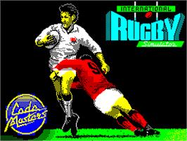 Title screen of International Rugby Simulator on the Sinclair ZX Spectrum.