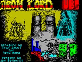 Title screen of Iron Lord on the Sinclair ZX Spectrum.