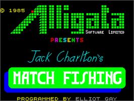 Title screen of Jack Charlton's Match Fishing on the Sinclair ZX Spectrum.