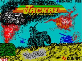 Title screen of Jackal on the Sinclair ZX Spectrum.