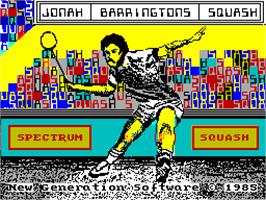 Title screen of Jonah Barrington's Squash on the Sinclair ZX Spectrum.