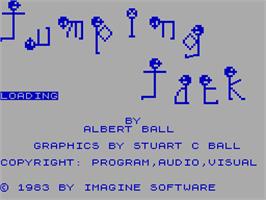 Title screen of Jumping Jack on the Sinclair ZX Spectrum.
