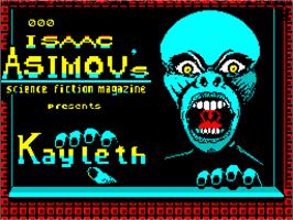 Title screen of Kayleth on the Sinclair ZX Spectrum.
