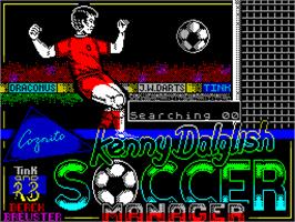 Title screen of Kenny Dalglish Soccer Manager on the Sinclair ZX Spectrum.