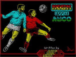 Title screen of Kick Off 2 on the Sinclair ZX Spectrum.