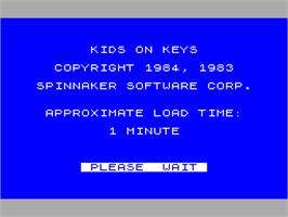 Title screen of Kids on Keys on the Sinclair ZX Spectrum.