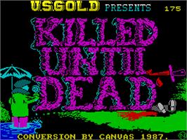 Title screen of Killed Until Dead on the Sinclair ZX Spectrum.
