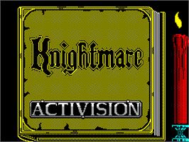 Title screen of Knightmare on the Sinclair ZX Spectrum.
