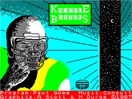 Title screen of Knuckle Busters on the Sinclair ZX Spectrum.