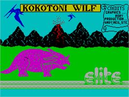 Title screen of Kokotoni Wilf on the Sinclair ZX Spectrum.