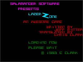 Title screen of Laser Zone on the Sinclair ZX Spectrum.