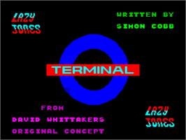 Title screen of Lazy Jones on the Sinclair ZX Spectrum.