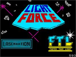 Title screen of Lightforce on the Sinclair ZX Spectrum.