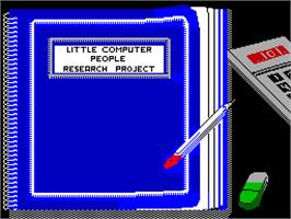 Title screen of Little Computer People on the Sinclair ZX Spectrum.