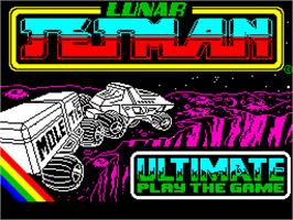 Title screen of Lunar Jetman on the Sinclair ZX Spectrum.