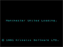Title screen of Manchester United Europe on the Sinclair ZX Spectrum.