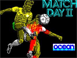 Title screen of Match Day II on the Sinclair ZX Spectrum.