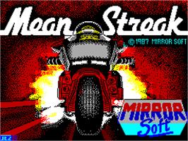 Title screen of Mean Streak on the Sinclair ZX Spectrum.