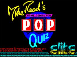 Title screen of Mike Read's Computer Pop Quiz on the Sinclair ZX Spectrum.