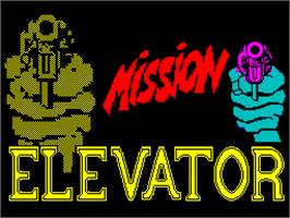 Title screen of Mission Elevator on the Sinclair ZX Spectrum.