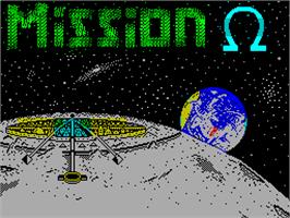 Title screen of Mission Omega on the Sinclair ZX Spectrum.