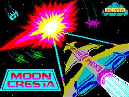 Title screen of Moon Cresta on the Sinclair ZX Spectrum.