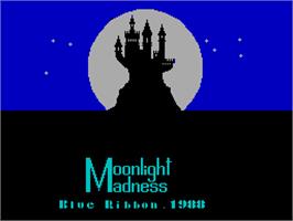 Title screen of Moonlight Madness on the Sinclair ZX Spectrum.
