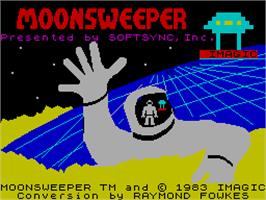 Title screen of Moonsweeper on the Sinclair ZX Spectrum.