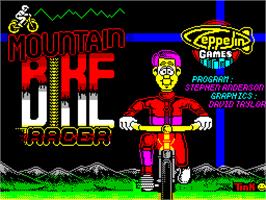 Title screen of Mountain Bike Racer on the Sinclair ZX Spectrum.