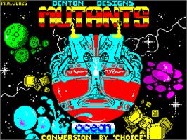 Title screen of Mutants on the Sinclair ZX Spectrum.