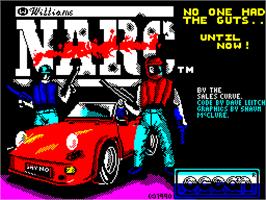 Title screen of NARC on the Sinclair ZX Spectrum.