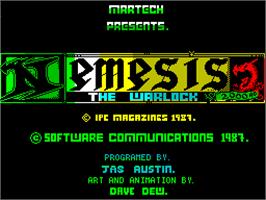 Title screen of Nemesis the Warlock on the Sinclair ZX Spectrum.