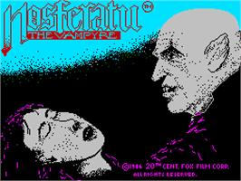 Title screen of Nosferatu the Vampyre on the Sinclair ZX Spectrum.