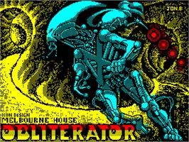 Title screen of Obliterator on the Sinclair ZX Spectrum.