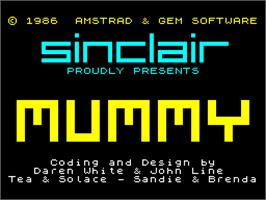 Title screen of Oh Mummy on the Sinclair ZX Spectrum.