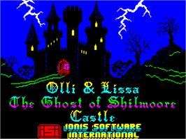 Title screen of Olli & Lissa: The Ghost of Shilmore Castle on the Sinclair ZX Spectrum.