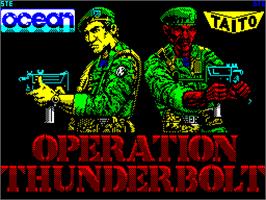 Title screen of Operation Thunderbolt on the Sinclair ZX Spectrum.