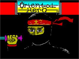 Title screen of Oriental Hero on the Sinclair ZX Spectrum.