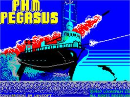Title screen of PHM Pegasus on the Sinclair ZX Spectrum.