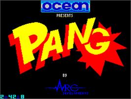 Title screen of Pang on the Sinclair ZX Spectrum.
