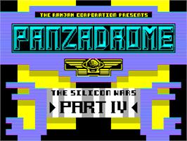 Title screen of Panzadrome on the Sinclair ZX Spectrum.