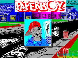 Title screen of Paperboy on the Sinclair ZX Spectrum.